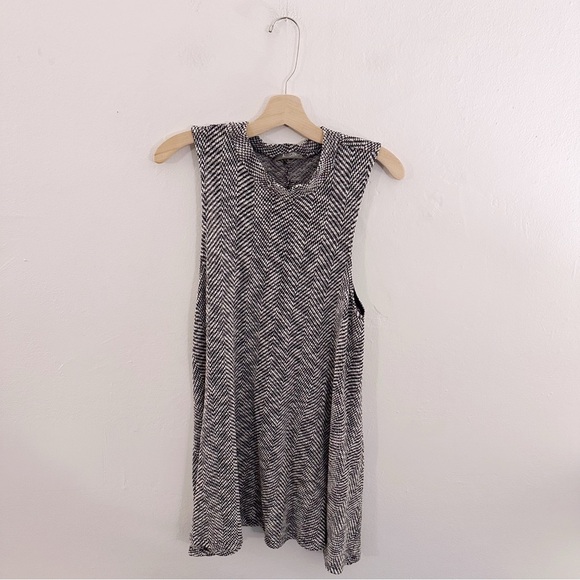 Allison Joy Houndstooth Sleeveless Mini Dress Black and White - Picture 2 of 5